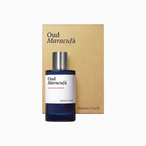 Emballage officiel Maison Crivelli Oud Maracuja parfum Maroc